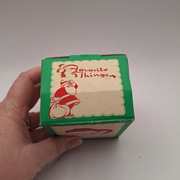 VINTAGE FAVORITE THINGS WINKING SANTA CLAUS VOTIVE HOLDER IN MY CAP TEALIGHT NIB - Picture 11 of 13